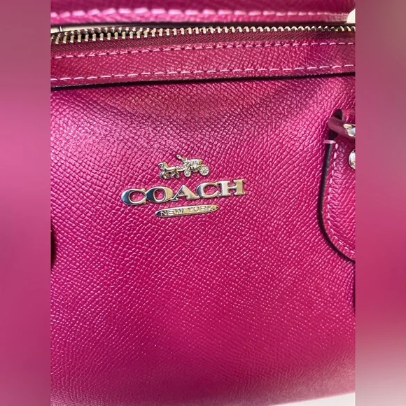 Coach Rowan Satchel Bag With Signature Canvas Strap Pink